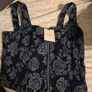 Promesa Navy Floral Bustier Corset Top